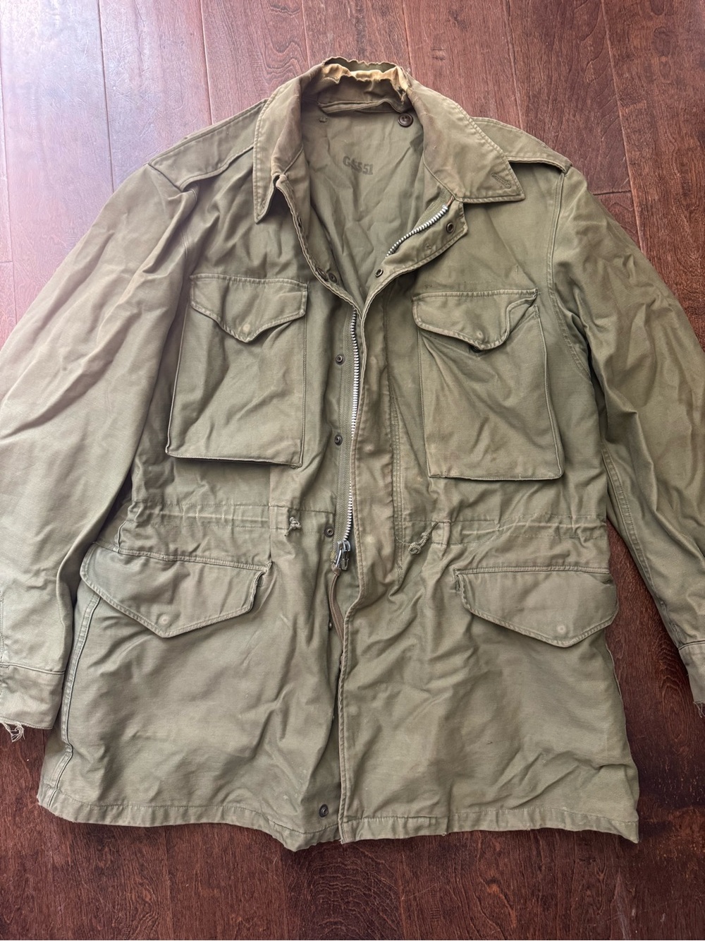 Men's Military-Style Olive Green Field Jacket